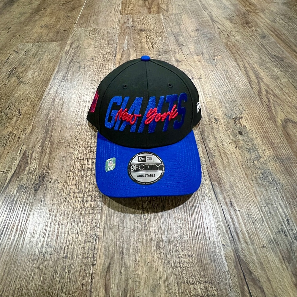 NEW New York Giants Snapback Hat Mens‎ Black Royal New Era 2022 NFL Draft 9FORTY